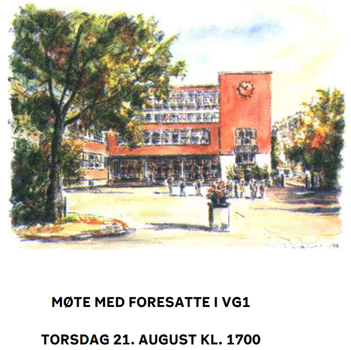 Akvarell av skolen