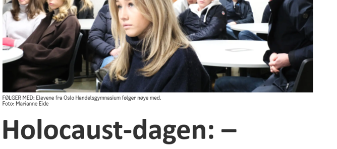 Foto: Dagen Holocaust markering